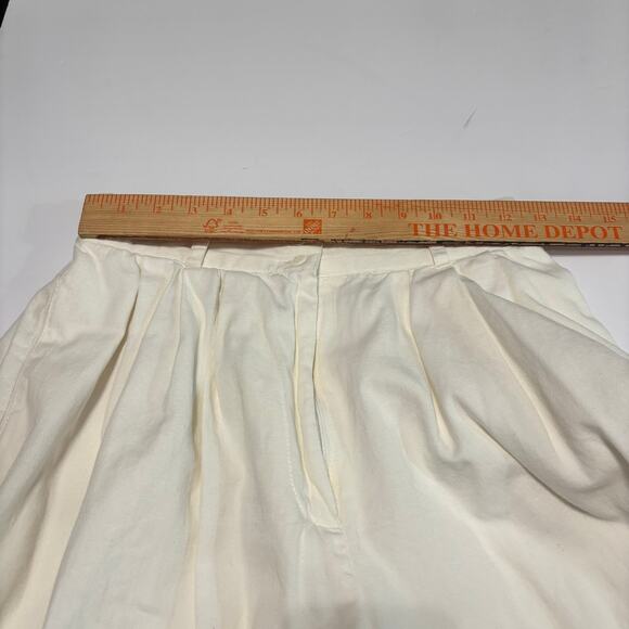 Vintage Jazmina Creations White Pleated High Waist Shorts M Cotton Retro - Picture 3 of 6